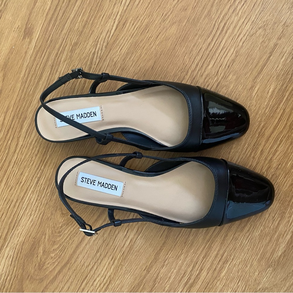 Steve Madden Black Slingback mules